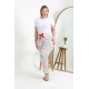 Moda Çizgi Kadın Pamuklu Büyük Beden Alt Pijama 27558 Ekru