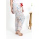 Moda Çizgi Kadın Pamuklu Büyük Beden Alt Pijama 27558 Ekru