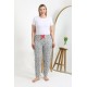 Moda Çizgi Kadın Pamuklu Büyük Beden Alt Pijama 27558 Gri