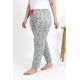 Moda Çizgi Kadın Pamuklu Büyük Beden Alt Pijama 27558 Gri