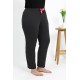 Moda Çizgi Kadın Pamuklu Büyük Beden Alt Pijama 27559 Antrasit