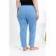 Moda Çizgi Kadın Pamuklu Büyük Beden Alt Pijama 27559 Mavi