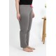 Moda Çizgi Kadın Pamuklu Büyük Beden Alt Pijama 27559 Vizon