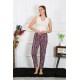 Moda Çizgi Kadın Pamuklu Tek Alt Pijama 27518