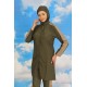Moda Çizgi Kadın Pantolonlu Kolu Şeritli Tam Tesettür Mayo Haki 31065