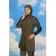 Moda Çizgi Kadın Pantolonlu Kolu Şeritli Tam Tesettür Mayo Haki 31066
