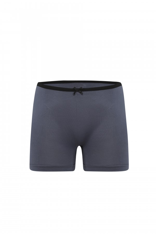 Moda Çizgi Kadın Penye 3lü Boxer Füme 40260