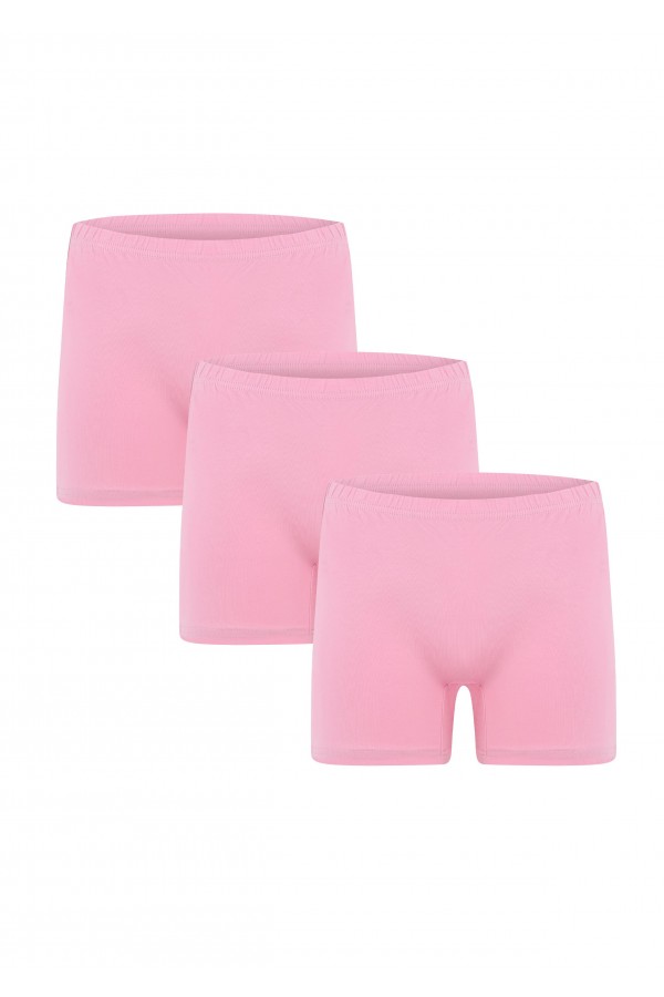 Moda Çizgi Kadın Penye 3lü Boxer Pembe 40260