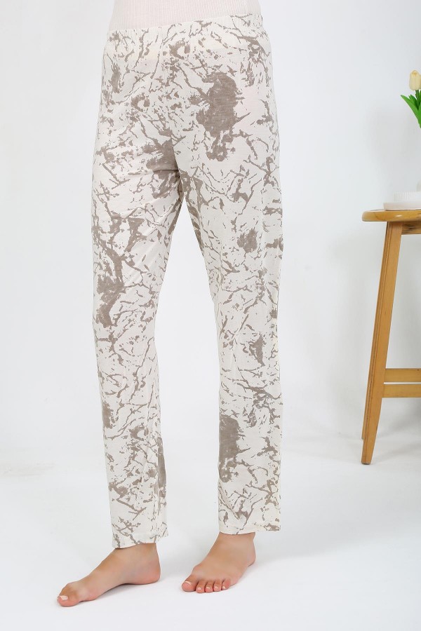 Moda Çizgi Kadın Penye Desenli Tek Alt Pijama 27529