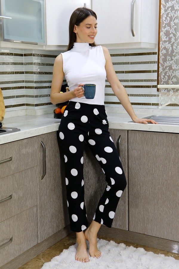 Moda Çizgi Kadın Penye Desenli Tek Alt Pijama 27556