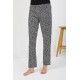 Moda Çizgi Kadın Penye Leopar Desenli Tek Alt Pijama 27536 Gri
