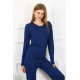 Moda Çizgi Kadın Penye Uzun Kol Patlı Pijama Takım 4169