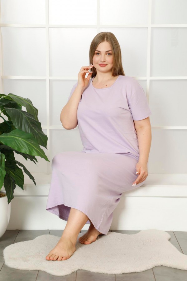 Moda Çizgi Kadın Uzun Kol Anne Gecelik 1313 Lila