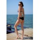 Moda Çizgi Kadın Yandan Bağlamalı Yarım Destekli Fiyonklu Alt Üst Bikini Takım Lacivert 35015