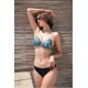 Moda Çizgi Kadın Yarım Destekli Alt Üst Bikini Takım Petrol 35012