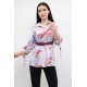 Moda Çizgi Kemerli Gömlek Tunik Lila