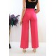 Moda Çizgi Kemerli Pantolon Pembe