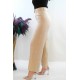 Moda Çizgi Kemerli Pantolon Taş