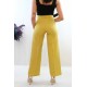 Moda Çizgi Kemerli Pantolon Yağ Yeşili
