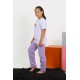 Moda Çizgi Kız Çocuk Kısa Kol Lila Penye Pijama Takım 20432
