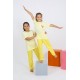Moda Çizgi Kız Çocuk Kısa Kol Sarı Penye Pijama Takım 20432