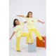 Moda Çizgi Kız Çocuk Kısa Kol Sarı Penye Pijama Takım 20432