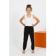 Moda Çizgi Kız Çocuk Sıfır Kol Beyaz Penye Pijama Takım 20433