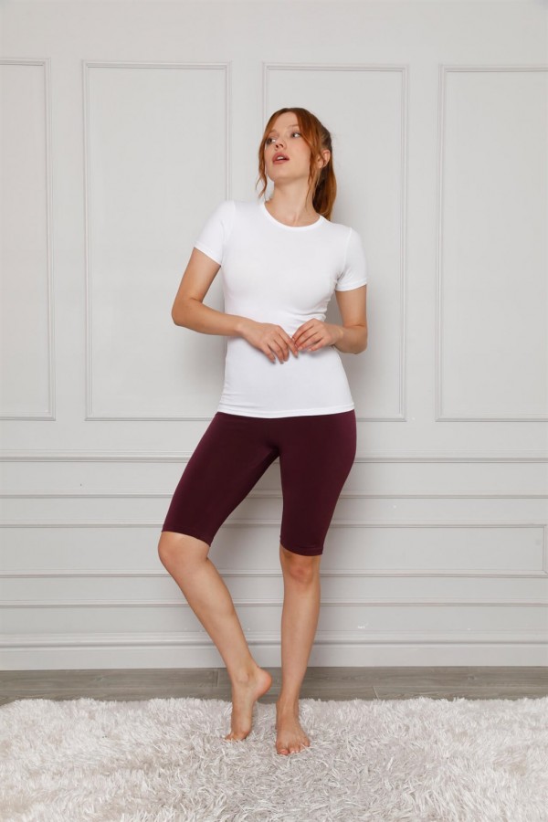 moda çizgi Microfiber Diz Üstü Tayt 5868