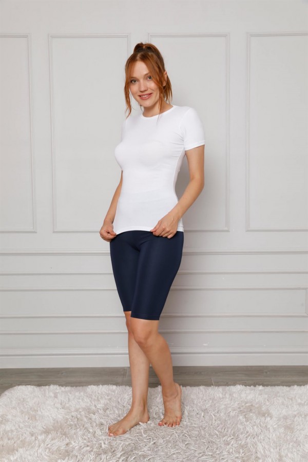 moda çizgi Microfiber Diz Üstü Tayt 5869