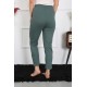 Moda Çizgi Pamuklu Haki Tek Alt Pijama 27523