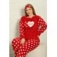 Moda Çizgi Polar Kadın Büyük Beden Pijama Takımı 808011