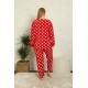 Moda Çizgi Polar Kadın Büyük Beden Pijama Takımı 808011