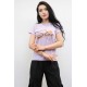 Moda Çizgi Shine Baskılı Tshirt Lila