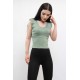 Moda Çizgi Süveter Model Triko Bluz Mint