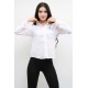 Moda Çizgi Taşlı  Keten Gömlek MC2301 Beyaz