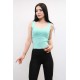 Moda Çizgi Triko Atlet Mint