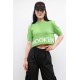 Moda Çizgi Triko Crop Yeşil