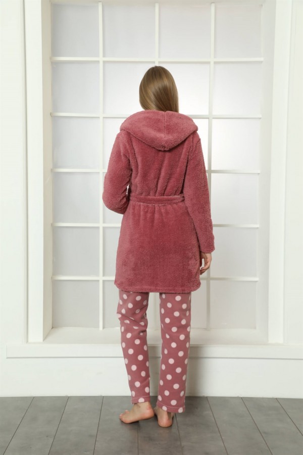 moda çizgi Welsoft Polar Kadın 3'lü Pijama Takımı 808023