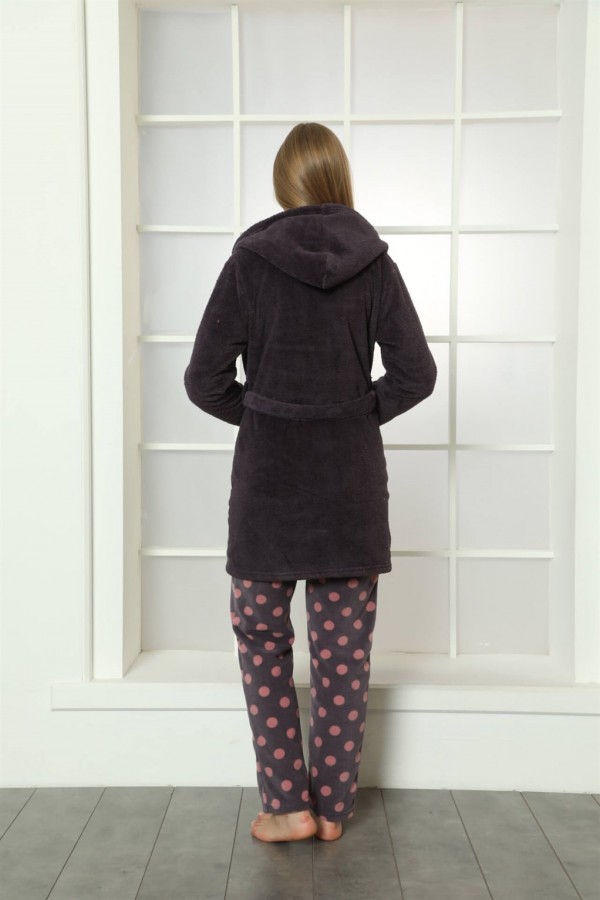 moda çizgi Welsoft Polar Kadın 3'lü Pijama Takımı 808024