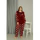 Moda Çizgi Welsoft Polar Kadın Büyük Beden Bordo Pijama Takımı 808042