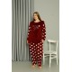 Moda Çizgi Welsoft Polar Kadın Büyük Beden Bordo Pijama Takımı 808042