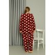 Moda Çizgi Welsoft Polar Kadın Büyük Beden Bordo Pijama Takımı 808042