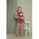 Moda Çizgi Welsoft Polar Kadın Büyük Beden Lila Pijama Takımı 808044