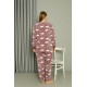 Moda Çizgi Welsoft Polar Kadın Büyük Beden Lila Pijama Takımı 808044