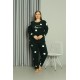 Moda Çizgi Welsoft Polar Kadın Büyük Beden Petrol Rengi Pijama Takımı 808045