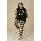 Moda Çizgi Welsoft Polar Kadın Büyük Beden Pijama Takımı 808030
