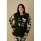 Moda Çizgi Welsoft Polar Kadın Büyük Beden Pijama Takımı 808030