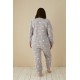 Moda Çizgi Welsoft Polar Kadın Büyük Beden Pijama Takımı 808036