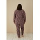 Moda Çizgi Welsoft Polar Kadın Büyük Beden Pijama Takımı 808037