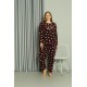 Moda Çizgi Welsoft Polar Kadın Büyük Beden Pijama Takımı 808041